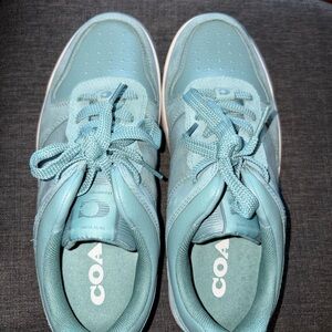 Coach Aqua Blue Lace-Up Sneakers